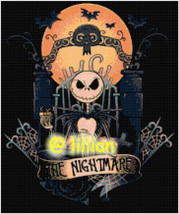 new THE NIGHTMARE BEFORE CHRISTMAS JACK MOON SKULL Counted Cross Stitch ... - £3.83 GBP
