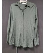Nells Nelson Celeste Knit Shirt Green Black Forest Waist Tie 100% Cashme... - €201,35 EUR