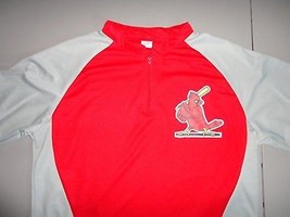 Vtg St. Louis Cardinals 1/4 zip Pullover MLB Screen Batting Jersey Men XL Excel - £20.39 GBP