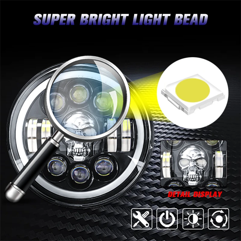 Sporting Multicolor Skull Led Bar 60W Led Lights 12V 24V Car Headlight Auto Off  - £63.14 GBP