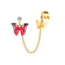 LATS Trendy Dangle Earrings Single Color Butterfly Rhinestone Tassel Earrings fo - £6.73 GBP