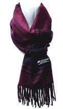 Plaid - Purple Black - 6Pcs Winter Unisex 100% Cashmere  Wool Scarf Scarves - £67.57 GBP