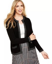 NEW CHARTERS CLUB BLACK  100% CASHMERE EMBELLISHED CARDIGAN SIZE L $199 - £71.93 GBP