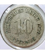 1906 A German Empire 10 Pfennig Coin - $39.34 MXN