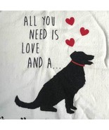 Casaba All you need is Love + Dog Kitchen bath hand towel black white he... - $13.97