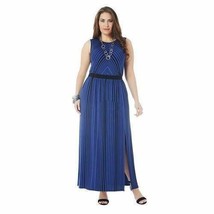 Womens Dress Maxi Long Daisy Fuentes Purple Blue Black Sleeveless $74 NE... - £26.11 GBP