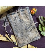 Real Leather Witch Cat Pouch, 5”x 7” Tarot Pouch, Oracle Pouch, Trinket ... - $15.00