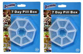 2 Pack Round 7-Day Pill Organizer – Weekly Medicine Dispenser for Travel... - $157.05 MXN
