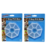 2 Pack Round 7-Day Pill Organizer – Weekly Medicine Dispenser for Travel... - $8.41