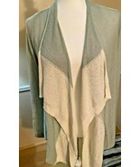 THE LIMITED LADY&#39;S SWEATER SMALL OPEN FRONT WHITE SAGE GREEN NEW WITH TAGS - $35.63