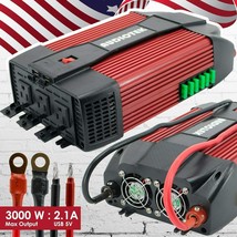 Audiotek 3000W Watt Power Inverter Dc 12V Ac 110V Car Converter Usb Port Charger - £142.30 GBP