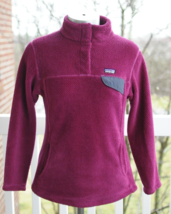 Patagonia Worn Wear Girls Re-Tool Snap-T Pullover Fleece Pink Berry Size L 12 - £30.88 GBP