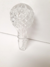 Vintage Clear Glass Decanter Bottle Top Stopper Round Faceted 4 1/2&quot; X 2 1/8&quot; - £19.77 GBP