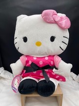 2014 Hello Kitty by Sanrio Pillow Large Plush Pink Polka Dot Dress With Tags - £15.43 GBP