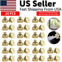 20X Brass Misting Nozzles Mister Sprinkler Outdoor Cooling System Garden... - $12.62