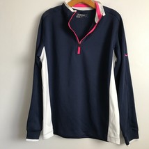 Nike Golf Tour Performance Jacket M Blue Dri-Fit Long Sleeve Half Zip Pullover - £22.11 GBP
