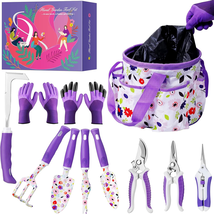 Floral Purple Garden Tool Set Gardening Gifts for Women,Garden Pruning S... - $43.64