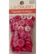 Le Bouton Favorite Findings Buttons, Pink Shades, Style 551401643B, Pack... - £2.95 GBP