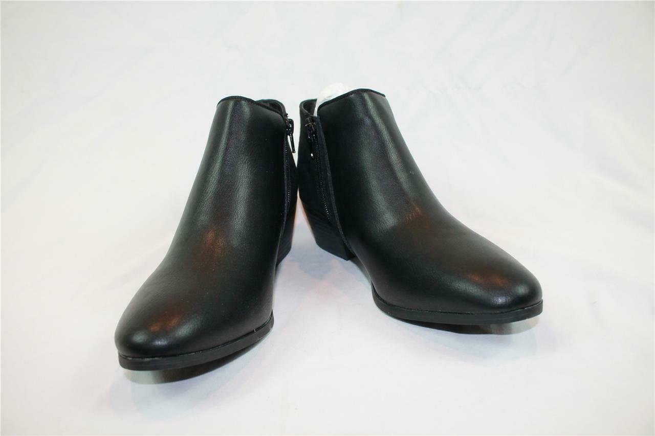 NIB Style &amp; Co Black Smooth Black Faux Suede Side Zip Bootie Sz 9 M  - $46.54