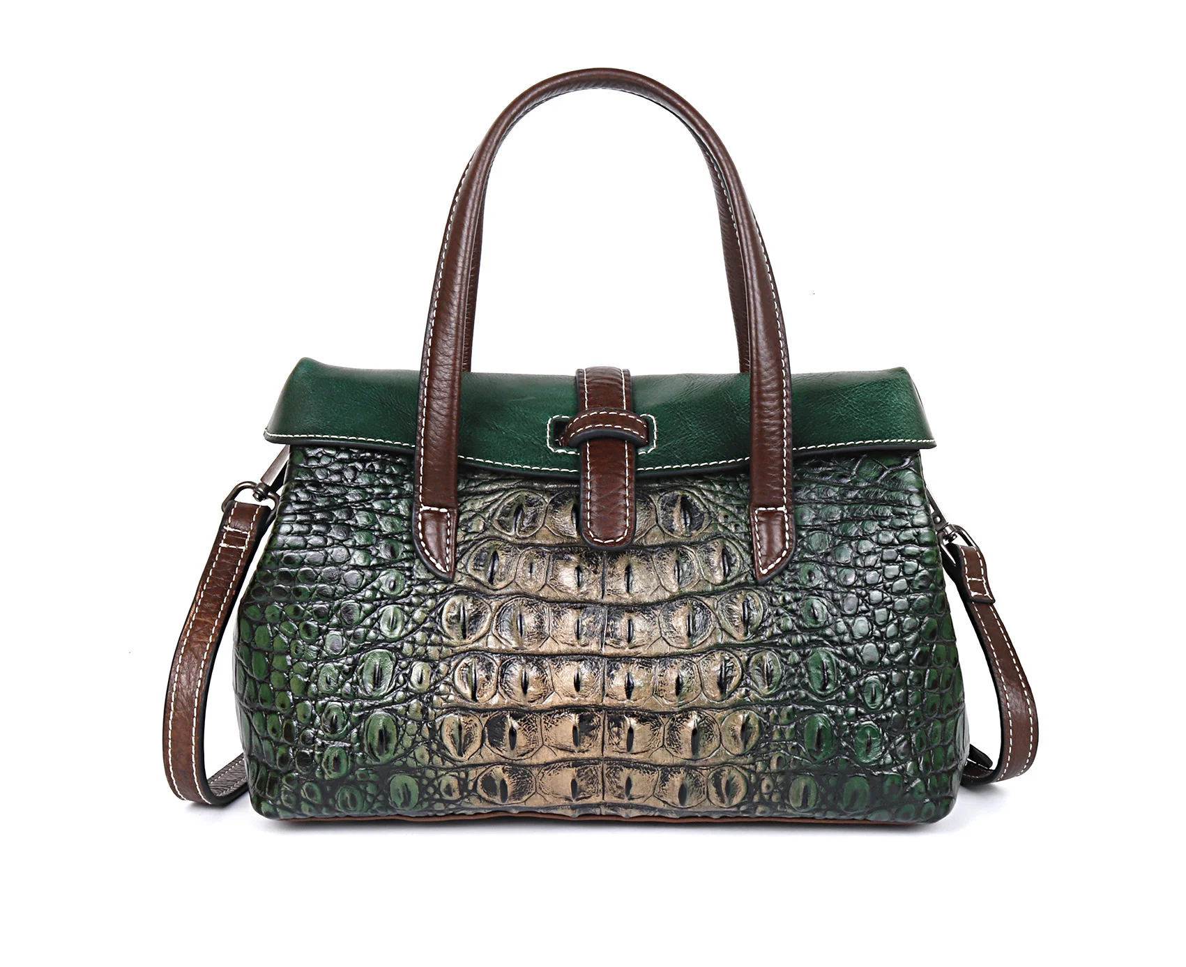  Green Small Women Shoulder Bags  Leather  Handbags For Ladies Luxury Alligator  - £65.78 GBP