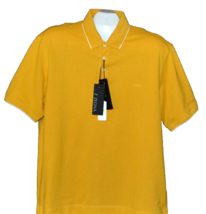 Z Zegna Men&#39;s Yellow White Trim Cotton Polo T-Shirt Size 3XL - £101.45 GBP