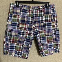 346 Brooks Brothers 100% Cotton Madras Patchwork Plaid Shorts Chino Mens Size 36 - £22.41 GBP