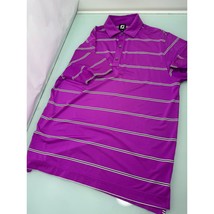 Footjoy FJ Men Polo Shirt Stretch Purple Short Sleeve Large L - $14.82