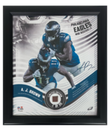 A.J. Brown Philadelphia Eagles Framed 15&quot; x 17&quot; Game Used Football Colla... - £93.03 GBP