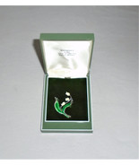 Sterling Silver Enamel Carved Lily of the Valley German Brooch Vintage G... - £98.06 GBP