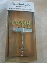 Kirkland&#39;s Sentiments Collection merry Wine Bottle Corkscrew Brand New - £7.98 GBP