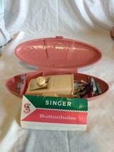 Vintage Singer Buttonholer w/ Pink Clamshell Case 1960 for 489500 or 489... - $24.12