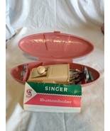 Vintage Singer Buttonholer w/ Pink Clamshell Case 1960 for 489500 or 489... - $24.12