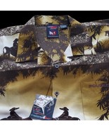 SouthPole Button Up Shirt Mens L Authentic Denim Collection Brown Cream ... - £33.87 GBP