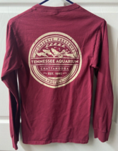 Tennessee  Aquarium Mens Small T Shirt Long Sleeved Burgundy Red Graphic - £8.19 GBP