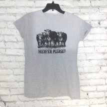 Last Creek Outfitters Shirt Women XL Gray Short Sleeve Heifer Please Cow... - £12.58 GBP