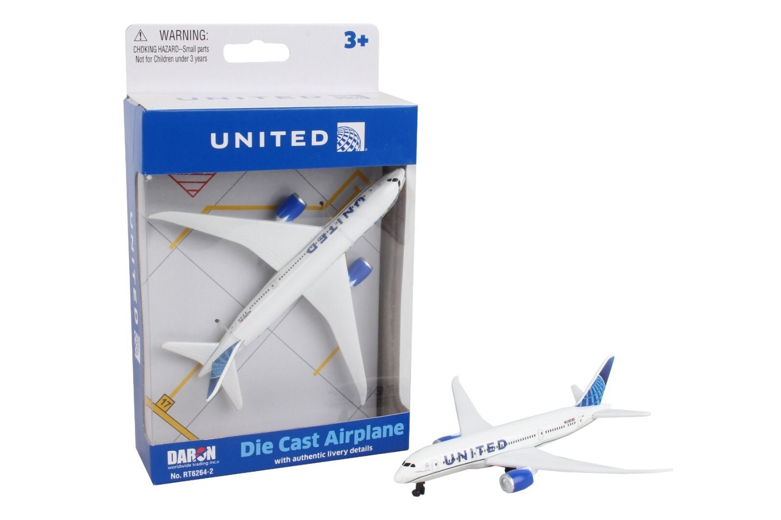 5.75 Inch Boeing 787 United Airlines Diecast Model APPROX 1/388 Scale - $19.79