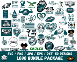 Philadelphia Eagles 50 SVG Bundle Package Designs - £1.97 GBP