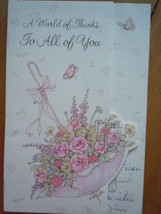 Vintage A World of Thanks To All Of You Greeting Card by Forget Me Not - $5.46 CAD