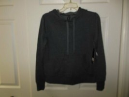 NWT Ladies 90 Degree by Reflex Dark Gray Hooded Sweatshirt Small - £15.73 GBP