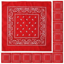 12 Pack Bandanas Multipurpose Cotton Novelty Paisley Bandana Headband fo... - £11.73 GBP