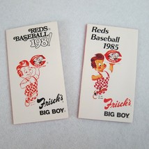 Vintage 1981 &amp; 1985 Cincinnati Reds Pocket Schedules Frisch&#39;s Big Boy Ad... - £15.79 GBP