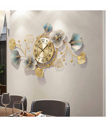 Mroinss Large Decorative Wall Clock, Light Luxury Atmosphere Ginkgo Leaf... - $179.97