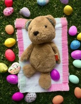 B Softies Teddy Bear Plush 12” Brown Tan Blue Paws Soft Stuffed Animal Toy EUC - £7.77 GBP