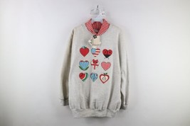 Deadstock Vtg 90s Country Primitive Womens 18W Heart Turtleneck Sweatshirt USA - £47.06 GBP