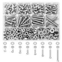 Hakkin 330Pcs Sae 1/4-20 Unc Hex Socket Button Head Cap Screw Bolts Flat... - $36.98