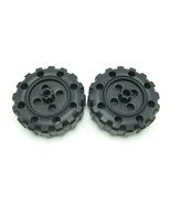 Tinkertoy 2 Tires Wheels Black Jumbo Replacement Parts Plastic Tinker To... - £2.92 GBP