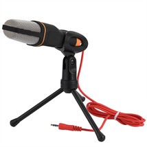 3.5Mm Condenser Microphone Mini Tripod Stand Recording Studio Sound For Pc/Phone - £24.84 GBP