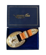 Vintage 1997 Broken Horn Silver Overlay PCHA Trophy Belt Buckle W/ End T... - $1,889.61 MXN
