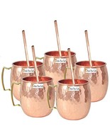 Set of 5 - Prisha India Craft  Moscow Mule Solid Copper Mug 550 ML / 18 ... - £46.62 GBP
