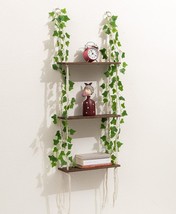 Wooden Hanging Storage Floating Shelves For Small Plants, Living Room Bedroom, 3 - £32.18 GBP